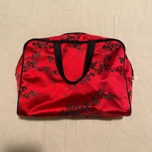 Red Floral Makeup Bag